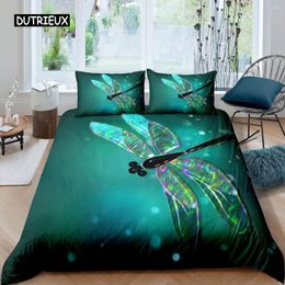 Bedding Sets Dragonfly Duvet Cover Set King Size Colorful Wing For Kids Teens Adult Forset Wild Animal Theme 2/3pcs Quilt