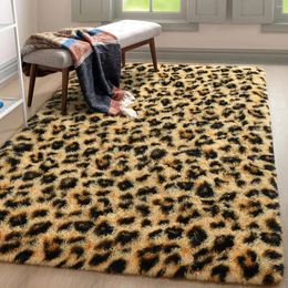 Carpets NOAHAS Fluffy Leopard Print Rug Cheetah Area Rugs Soft Comfy Printed Carpet For Bedroom Living Room Home Western Decor