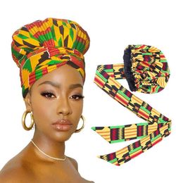 African Pattern Print Double Layer Bonnet Women Girl Night Sleep Caps Satin Large Headwear Ladies Headwrap Hair Care Hat Turban7972643