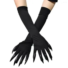 Party Decoration Long Cosplay Gloves Wear-resistant Ghost Claw Women Black Nails Vintage Funny Dress Up