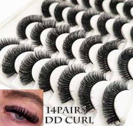 False Eyelashes Pairs 20mm Faux Mink DD Curl Lashes Dramatic Wispy Fluffy Natural Russian Strip Eyelash ExtensionFalse5664424