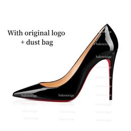 Designer Red Famous Bottoms Heels High Heel Thin Classic Pointed T Stiletto Black Patent Genuine Leather Pump Dress Women Sandals Whitedress 2 33