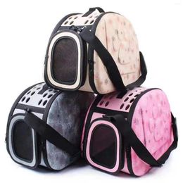 Cat Carriers Multi-Function Cats Bags Fashion Flower Pattern Eva Portable Shoulder Bag Foldable Dogs Transport Box For Traveling Camping
