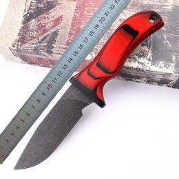 1Pcs New High End Survival Straight Knife DC53 Stone Wash Drop Point Blade Full Tang G10 Handle Fixed Blade Hunting Knives With Kydex