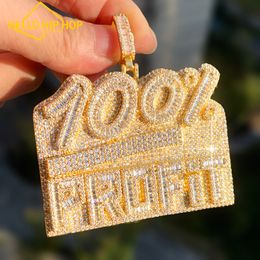 Hip Hop 100% Brand Pendant Ice Cool Shining Zircon Stone Design Fashionable and Versatile Hip Hop Pendant Necklace