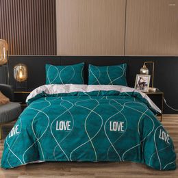 Bedding Sets Geometric Duvet Cover Microfiber Modern Lines Pattern With Love Set Soft Comfortable Quilt For Bedroom Guestroom