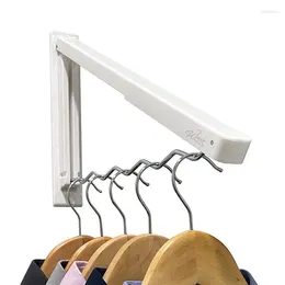 Hangers Wall Mounted Clothes Hanger Retractable Cloth Drying Rack Folding 20 Pounds Punch Free Foldable Hooks