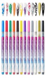 Nail Art Kits 3D Pens Set 07mm Tip 12 Colors Doodle Makeup Supply Pen Kit For Flower Painting Pattern6154574