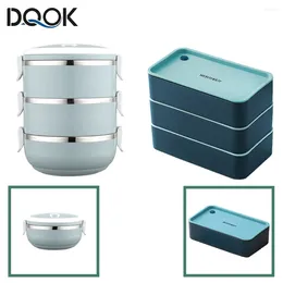 Dinnerware Portable Stainless Steel Thermal Lunch Box For Kids School Microwave Salad Fruit Container