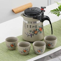 Teaware Sets Elegant Cup Ceramic Heat-resistant Tea Home Filter Separator Pot Set 3Pcs