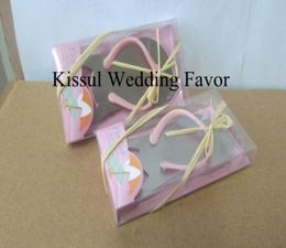 New Arrival Colour Pink Colour Flip Flop Wine Bottle Opener wedding Favours for Guests 20Pcslot Wedding Keepsake7717995