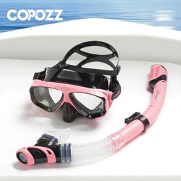 COPOZZ professional diving scuba mask fog free inflatable diving scuba goggles sealed diving tempered glass goggles mens goggles 240506