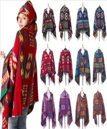 18080CM Retro Bohemian Geometric Shawl Scarf Poncho Tribal Fringed Coat Hoodies Jacket striped Cardigans blankets Cape shawl FFA91585538