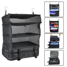Storage Bags Clothes Rack Travel Suitcase Shelves Portable Wardrobe Holder Home Bag Hook Hanging Organizer