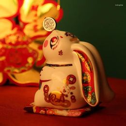 Decorative Figurines Chinese Year Earn Money Creative Ceramic Zodiac Festive Ornament Piggy Bank Gift