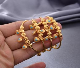 Bangle 4pcsLot Dubai Girl Boy Birthday Gift Baby Bangless Jewelry Copper Adjustable Toddler Child Bracelet1552920