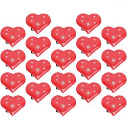 Brooches 50 Pcs Heart Glow Brooch Wedding Favours Pin Red LED Light Clothes Decor Hat