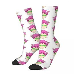 Men's Socks Head Anime The Disastrous Life Of Saiki K Kawaii School Cartoon Pattern