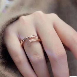 Luxury ring diamonds rings designer for women 18k gold plated crystal wedding band love ring classic Jewellery accessories selected lovers gifts for women zl015 C4