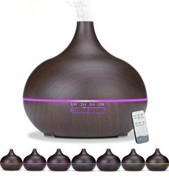 400 ml USB aroma oil diffuser wood electric humidifier ultrasonic air humidifier aromatherapy LED light mist maker for home Y200115516395
