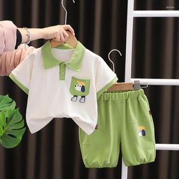 Clothing Sets 2024 Baby Summer Clothes For Kids Boy Fashion Cartoon Dog Flip Collar Short Sleeve T-shirts And Shorts Boys Boutique Outfit