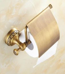 Antique Brass Paper Towel Rack European Style Vintage Paper Holder Toilet Paper Tissue Box Bathroom Accessories Roller Holders6271612