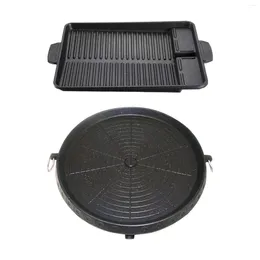 Pans Nonstick Barbecue Plate Aluminium Alloy Grilling Pan With Handles For Kitchen Stovetop Grill Cooking Tool