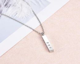NEW-2223 Stainless Steel Cube Bar Urn Memorial Pendant Necklace Memorial Ash Keepsake Cremation Jewelry Kit - Engraveable4336000