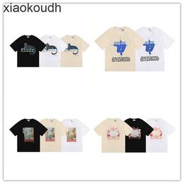 Rhude High end designer T-shirts for summer trends printed short sleeves for better life street travel daily wear with youth With 1:1 original labels