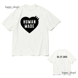Human Made T Shirt Fun Print Bamboo Cotton Short Sleeve Humanmade T-shirt for High End Luxury Lightweight Breathable Fashionable and Handsome 774