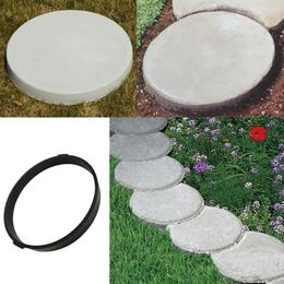 Garden Decorations Round Shape Walk Maker Concrete Stepping Stone Mould Pathway DIY