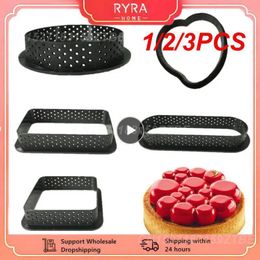 Baking Moulds 1/2/3PCS Mini Tart Ring Cake Tools Tartlet Mould Bakeware Circle Cutter Pie Decor Perforated Household Kitchen