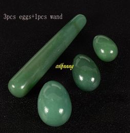 3pcs Yoni Egg 1pcs 11cm Crystal Massage Wand Green Aventurine Jade Eggs Yoni Wand For Women Kegel Vaginal Ball Exerciser3880697