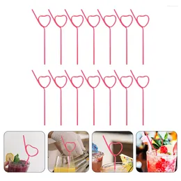 Disposable Cups Straws 25 Pcs Straw Juice Party Plastic Decorate Heart Shape Creative Accessories The Pet Child S