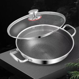 Pans 304 Stainless Steel Soup Pot Honeycomb Non-stick With Lid Household Induction Cooker Gas Stove Universal