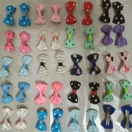 Dog Apparel 15 Colours Cute Pet Cat And Rubber Band Hairpin Bow Hair Accessories Small Size Beauty Product 10 Pcs/lot