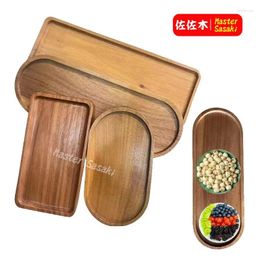 Plates Acacia Wooden Pallet Rectangular Plate Insulation Solid Wood Oval Bread Board Teacup Grade.