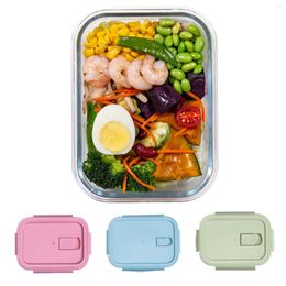 Dinnerware 1040ML Multi-grid Glass Lunch Box Meal Prep Containers Storage With Lids Kitchen & Organisation