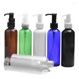 Storage Bottles 30pcs Lotion Bottle Plastic PET Empty Round Cosmetic Refillable Oil Pump Clear Brown Green Blue Shampoo Shower Gel 200ml