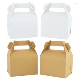 Gift Wrap 5pcs Kraft Paper Cake Boxes Portable Dessert Folding Box Bakery's Favour Muffin Packaging Wedding Birthday Party Wrapping