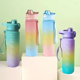Mugs 1000Ml Color Gradient Large Capacity Sports Plastic Cup Cone-shaped Siphon High Temperature Resistant Portable Space