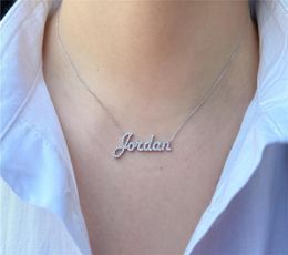 Custom Diamond Name Necklace Personalised Stainless Steel Jewellery Couple Chain Women Choker Pendant Valentines Day Gift3011460