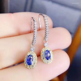 Dangle Earrings Natural Real Sapphire Or Emerald Ruby Drop Earring 0.35ct 2pcs Gemstone Per Jewelry 925 Sterling Silver Fine J21425