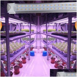 Grow Lights 10W-72W Led Light Fl Spectrum 380-800Nm Growing Lamp For Indoor Hydroponic Greenhouse Plants Veg And Flowers With Double Dhsvy