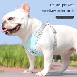 Dog Collars Harness Vest Set For Small Meidum Leash Reflective Puppy Cat Chest Straps Breathable Mesh Harnesses Pet Supplies