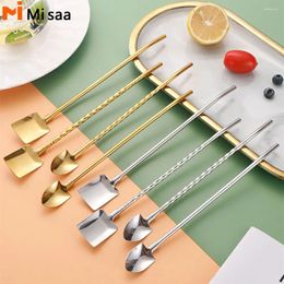 Drinking Straws Shovel Spoon Environmental Protection Dual-use Reusable Sustainable Straight Pipe Unique Design Coffee Mixing Filter Straw