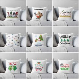 Pillow Merry Christmas Hat Decorative Home Party Case Covers Fall 45X45cm Nordic 60 Modern Living Room Sofa House Bed