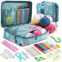 79Pcs Ergonomic Crochet Hook Set 5 Rolls Yarn Knitting Needles Kit for Starters DIY Knitting Tool With Accessories 240510