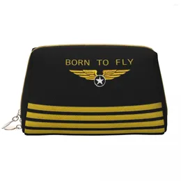 Storage Bags Custom Born To Logo Toiletry Bag Women Flight Pilot Makeup Cosmetic Organiser Ladies Beauty Dopp Kit Case