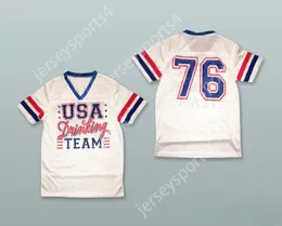 CUSTOM ANY Name Number Mens Youth/Kids USA DRINKING TEAM 76 WHITE FOOTBALL JERSEY Top Stitched S-6XL